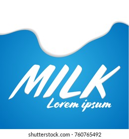 the milk flowing, in motion, splashing milk isolated vector