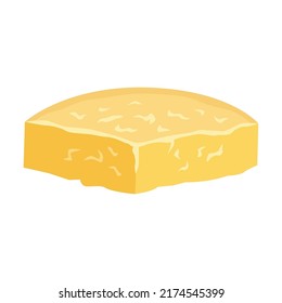 Milk food. Slice of cheese, yogurt cup, butter brick, sour cream in pot. Vector illustration for dairy product