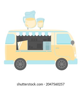 milk food truck vector design