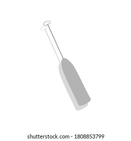 Milk Frother Device. Landing Web Page Header Banner Template Vector. Cartoon Kitchen Electronic Equipment, Utensil Kitchenware, Mixer Machine .For homemade coffee.
