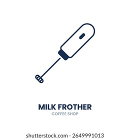 Milk frother icon. foam, latte, cappuccino, whisk, electric, creamy, tool. Vector Icon Illustration