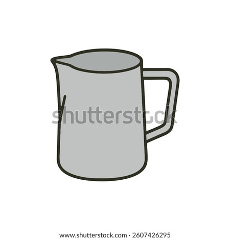 Milk frothing pitcher vector for latte art
