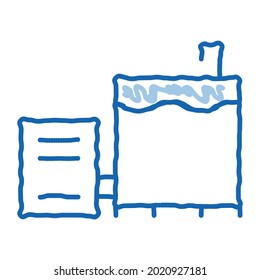 milk fullness sketch icon vector. Hand drawn blue doodle line art milk fullness sign. isolated symbol illustration