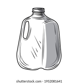 milk gallon sketch icon