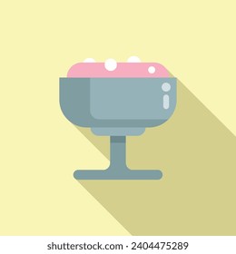 Milk gelato icon flat vector. Frozen shake. Ice cream summer product