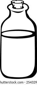 milk glass bottle with cork