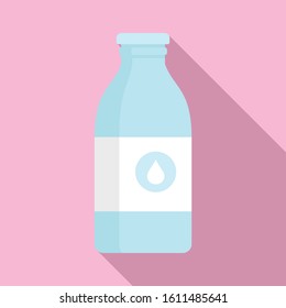 Milk glass bottle icon. Flat illustration of milk glass bottle vector icon for web design