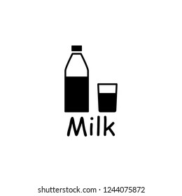 milk, glass, bottle icon. Simple glyph vector of food set for UI and UX, website or mobile application