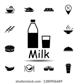 milk, glass, bottle icon. Simple glyph vector element of Food icons set for UI and UX, website or mobile application