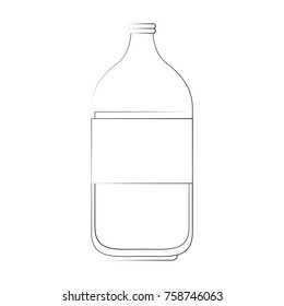 Milk glass bottle icon vector illustration graphic design