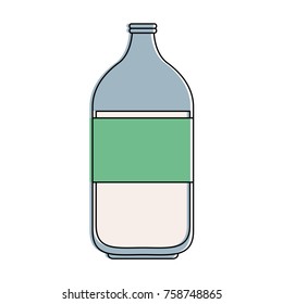 Milk glass bottle icon vector illustration graphic design
