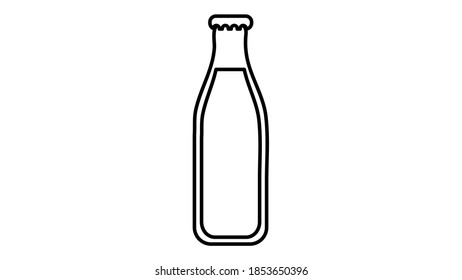 milk in a glass bottle on a white background, vector illustration. milk for drinks and cooking. Eco-friendly packaging without plastic. care for the environment.