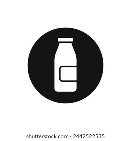 Milk glass bottle vector icon