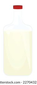 Milk glass bottle. vector illustration