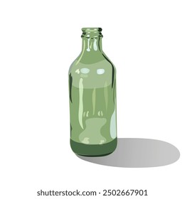 Milk Glass Bottle Vector Illustration.