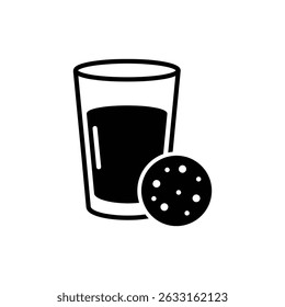 Milk Glass with Cookie on the Side
