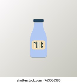 milk glass icon flat isolated on clean background lactose bottle milk glass icon concept sign for your web site, mobile, logo, app and ui design milk glass icon vector illustration