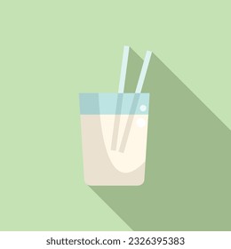 Milchglas-Symbol, flacher Vektorgrafik. Lebensmittelprotein. Vitamin-Nährstoff