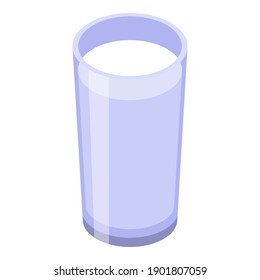 Milk glass icon. Isometric of milk glass vector icon for web design isolated on white background
