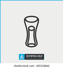 milk glass icon. simple outline milk glass vector icon. on white background.