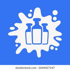 Milk glass jars inside splash