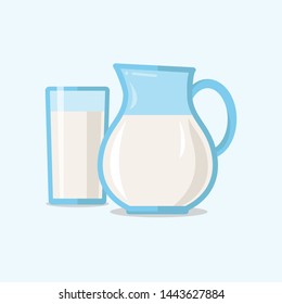 Milk Glass Jug Icon Flat Design