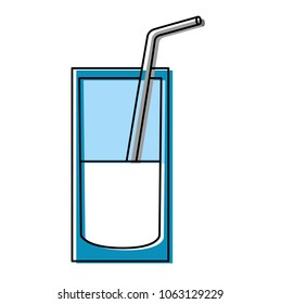 milk glass with straw