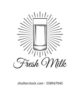 milk glass, vector illustration isolated on white background