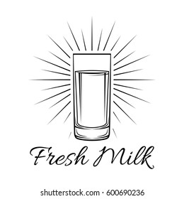 Milk glass. Vector illustration isolated on white background