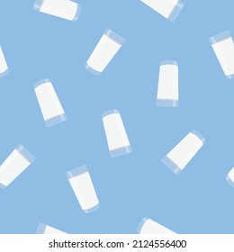 Milk Glasses Pattern. Vector isolated editable seamless pattern or background