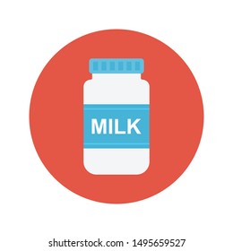 milk glyph flat vector icon