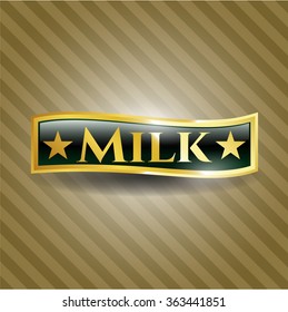 Milk golden emblem or badge