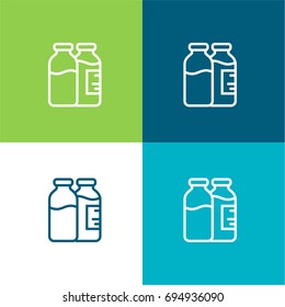 Milk green and blue material color minimal icon or logo design