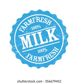 Milk grunge stamp, vector