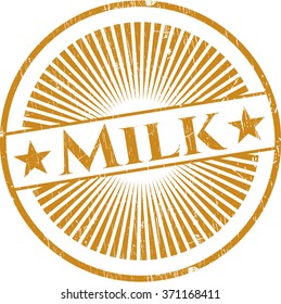 Milk grunge style stamp
