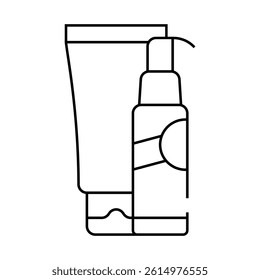 milk and hair emulsion line icon vector. milk and hair emulsion sign. isolated contour symbol black illustration
