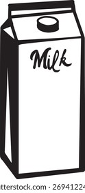 Milk Hand drawn vector illustration. Black and white graphics on a white background