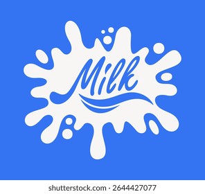 Milk handwritten text logo design