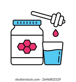Milk and honey Vector Filled outline illustration style icon. EPS 10 file