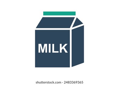 Milk icon. milk carton. icon related to nutrients, child care or healthy option. solid icon style. nutrition elements vector illustration