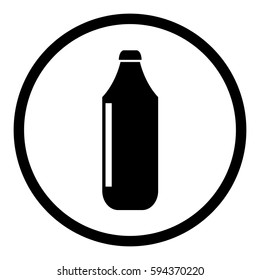 Milk icon in circle on white background