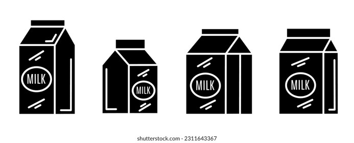 Milk icon collection. Vector illustration.