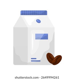 Ícone de leite. leite, café, líquido, bebida, cálcio, fresco, caixa, bebida. Ilustração de ícone de vetor