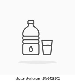 Icono de la leche. Estroque editable y píxel perfecto. Estilo de esquema. Ilustración vectorial. Disfruta de este icono para tu proyecto.
