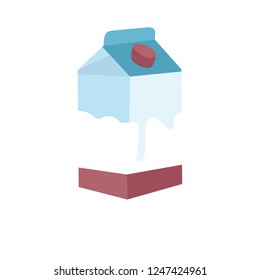 Milk Icon. Flat Illustration Of Carton Milk. Milk Container Isolated On White Background. Milk Packaging Sign Symbol