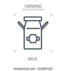 milk icon. high quality line milk icon on white background. from farming collection flat trendy vector milk symbol. use for web and mobile