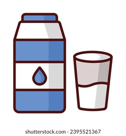 Milk icon isolate white background vector stock illustration.