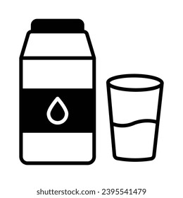 Milk icon isolate white background vector stock illustration.
