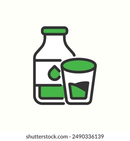icono de leche, icono aislado tema panadería