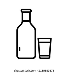 Milk Icon. Line Art Style Design Isolated On White Background
